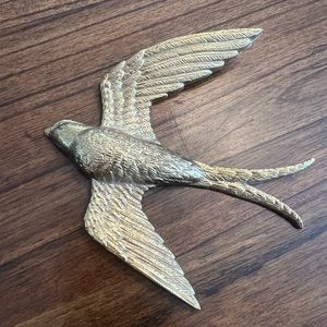 Vintage Gold Bird Wall Decor MCM Burwood Made In USA